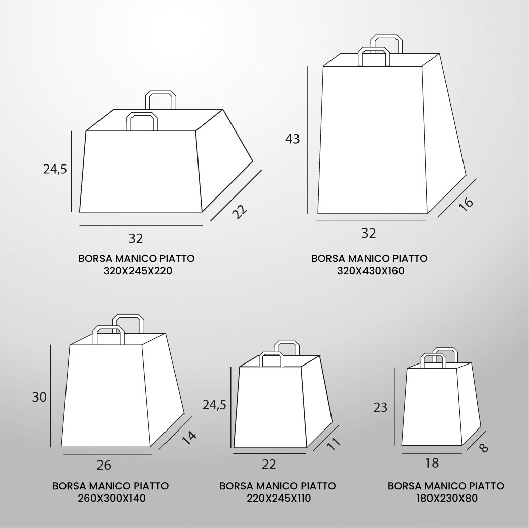 Sacchetti Di Carta Con Manico Piatto Pois Menta - 100 Pezzi (32x12x40 Cm) 80/90 G/m²